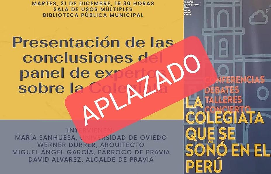 APLAZADO 21/12. Presentación de conclusiones del Panel de Expertos sobre la Colegiata